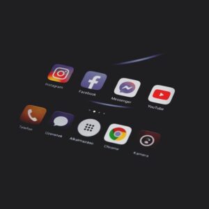Social Media Icons on Mobile Device